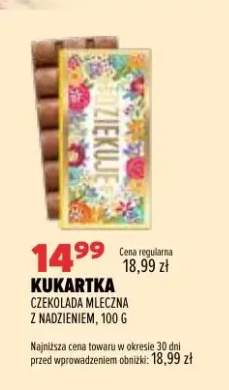 Czekolada mleczna z nadzieniem Kukartka