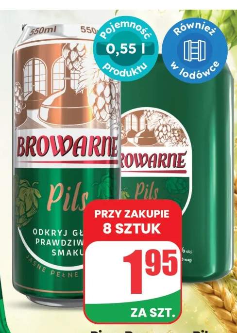 Piwo Browarne pils 0,55l 6% puszka