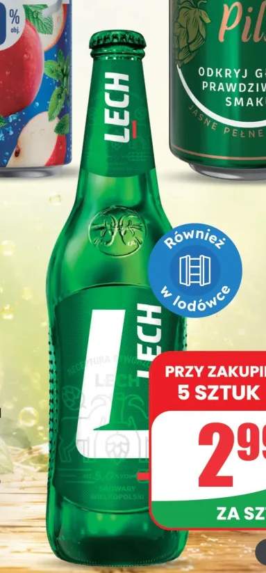 Piwo Lech premium 0,5l 5% but. zw.