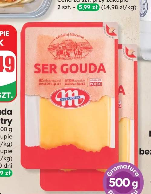 Ser gouda Mlekovita plastry 500g
