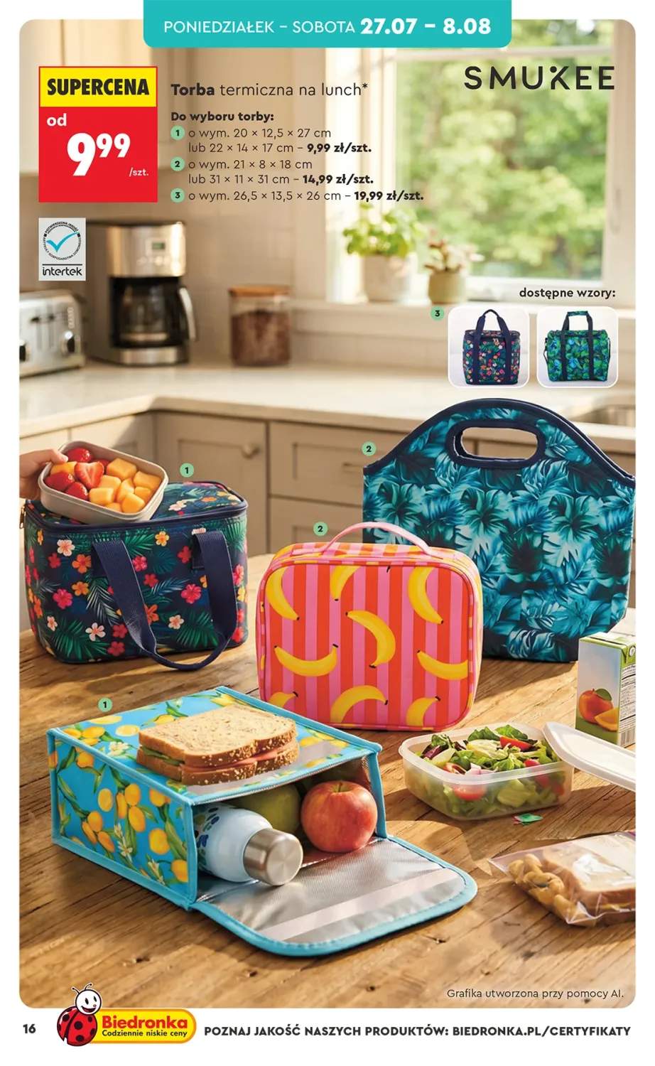 Torba termiczna na lunch Smukee 20x12,5x27 cm