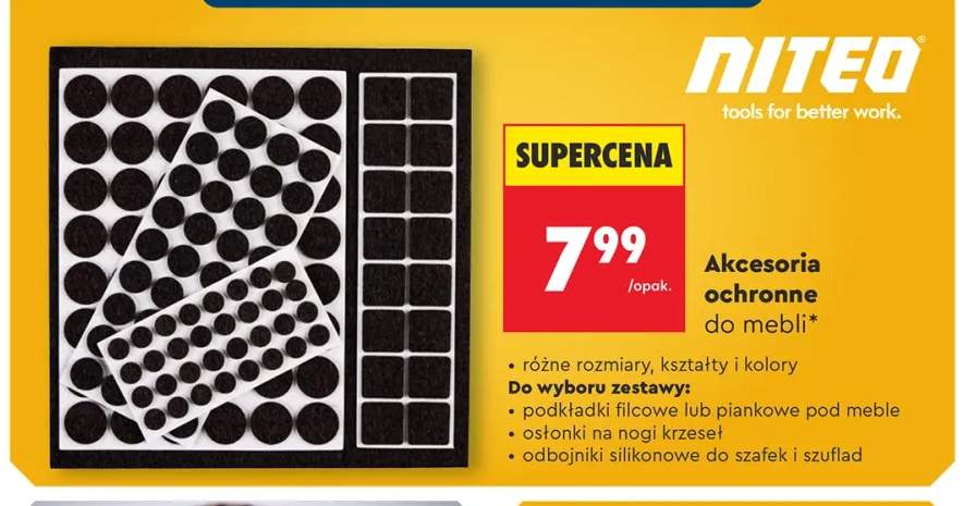 Podkładki filcowe pod meble Niteo +2 warianty