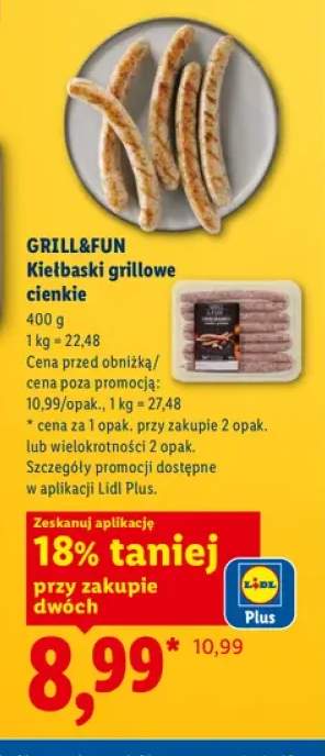 Kiełbaski grillowe cienkie Grill&Fun