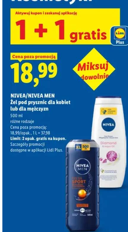 Żel pod prysznic dla kobiet Nivea Diamond & Argon Oil +1 wariant