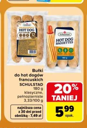 Bułki do hot dogów francuskich pełnoziarniste Schulstad +1 wariant