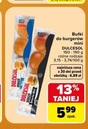 Bułki do burgerów mini Dulcesol +1 wariant