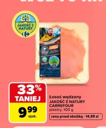 Łosoś wędzony Jakość z Natury Carrefour plastry