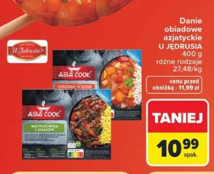 Danie obiadowe azjatyckie Kurczak w sosie Asia Cook U Jędrusia +1 wariant