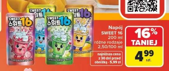 Napój Sweet 16 Green Grape Ade +1 wariant
