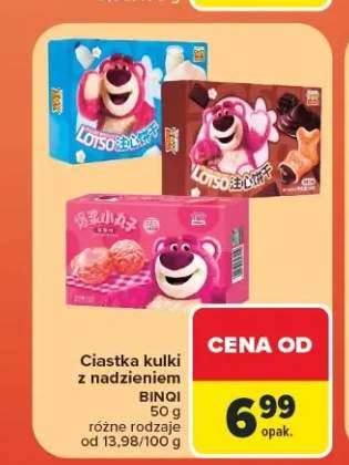 Ciastka kulki z nadzieniem Binqi truskawkowe