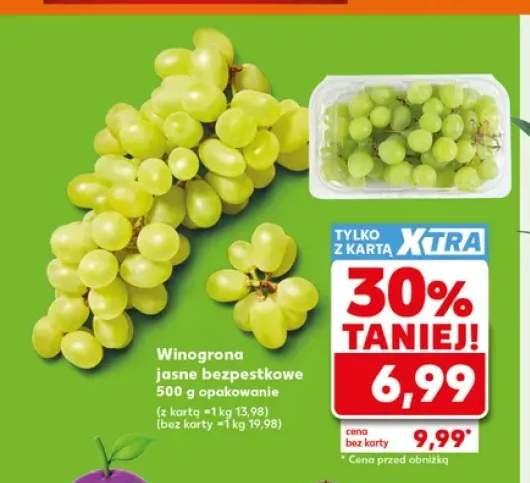 Winogrona jasne bezpestkowe