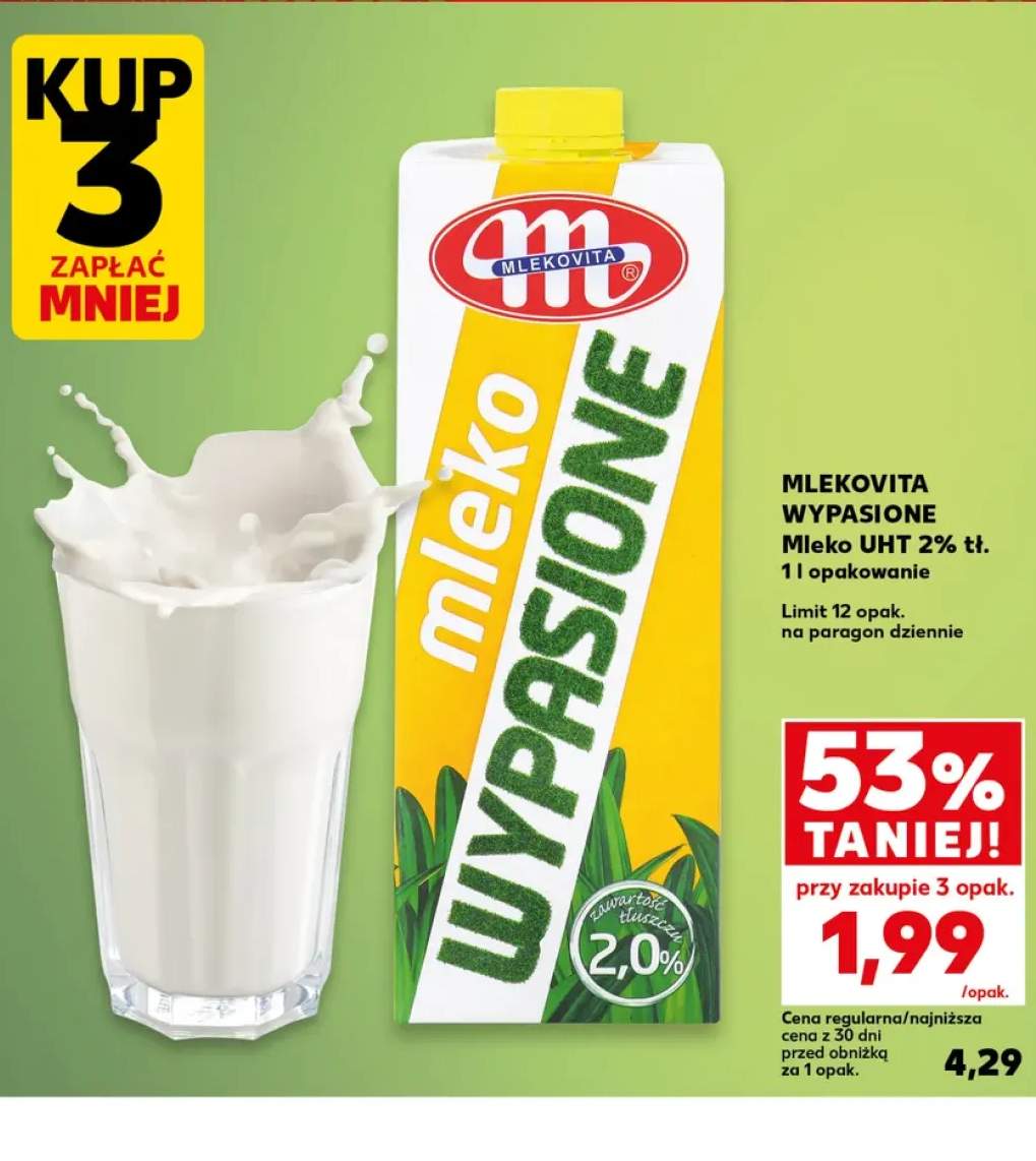 Mleko UHT 2% tł. Mlekovita Wypasione