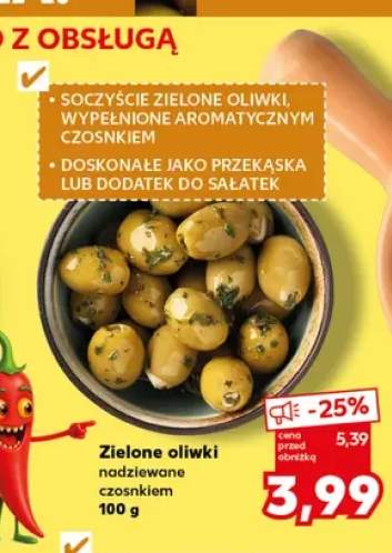 Zielone oliwki nadziewane czosnkiem