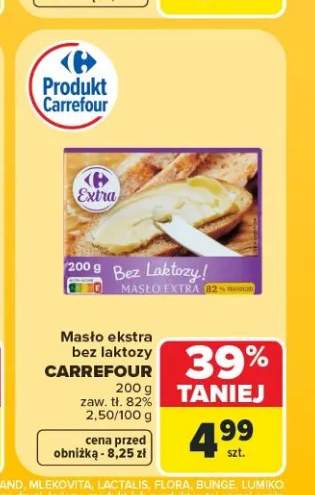 Masło ekstra bez laktozy Carrefour