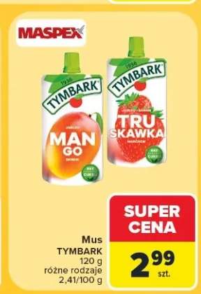 Mus Tymbark mango banan go +1 wariant