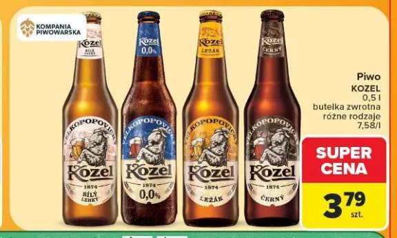 Piwo Kozel Bílý Lehký +3 warianty