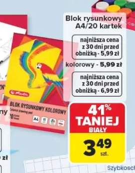 Blok rysunkowy A4/20 kartek biały Herlitz +1 wariant