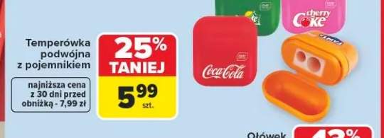 Temperówka podwójna z pojemnikiem Coca-Cola
