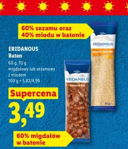 Baton migdałowy z miodem Eridanous +1 wariant