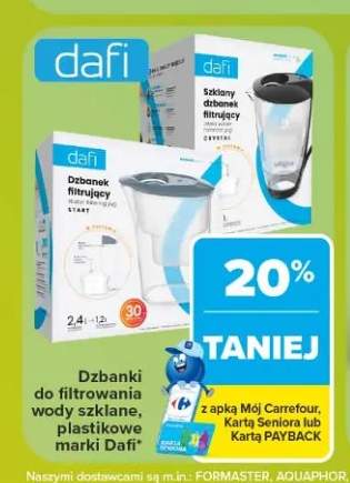Dzbanki do filtrowania wody szklane i plastikowe Dafi