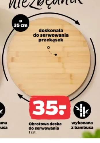 Obrotowa deska do serwowania bambusowa 35 cm