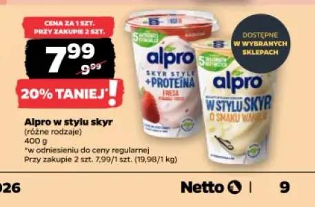 Jogurt roślinny Alpro w stylu skyr truskawkowy +1 wariant