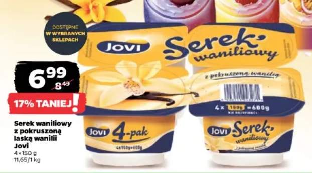 Serek waniliowy z pokruszoną laską wanilii Jovi 4-pak