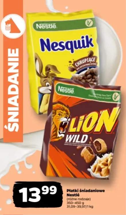 Płatki śniadaniowe Nesquik Nestlé +1 wariant