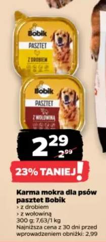 Karma mokra dla psów pasztet Bobik z drobiem +1 wariant