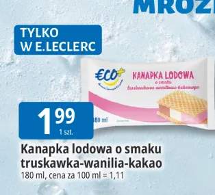 Kanapka lodowa o smaku truskawka-wanilia-kakao ECO+