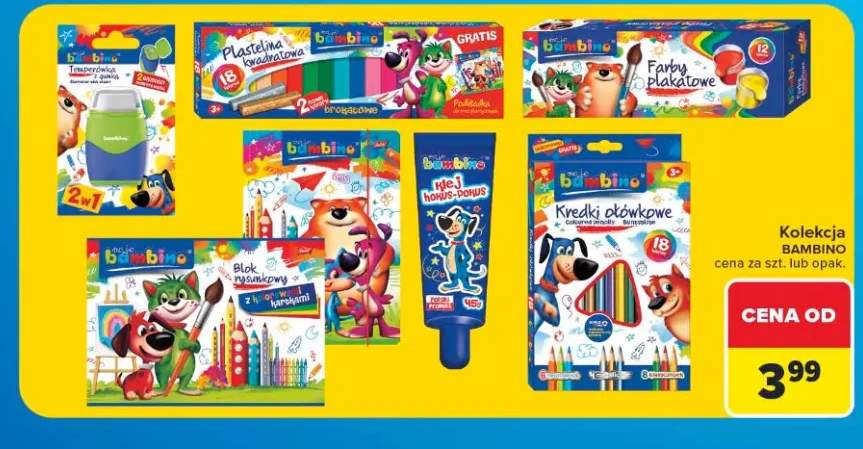 Kolekcja artykułów szkolnych Bambino