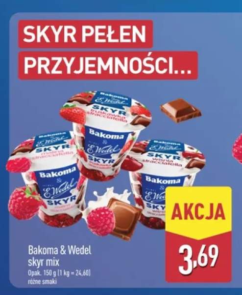 Skyr Bakoma & E.Wedel truskawka stracciatella +1 wariant