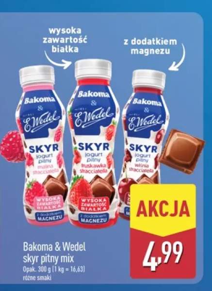 Skyr pitny Bakoma & E.Wedel malina stracciatella +1 wariant