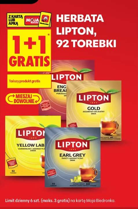 Herbata czarna Lipton English Breakfast +3 warianty