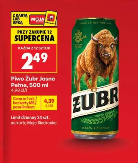 Piwo Żubr Jasne Pełne