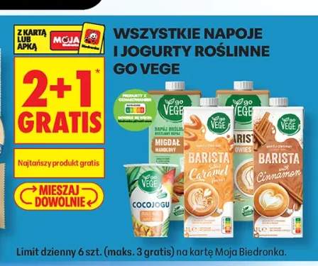 Napoje i jogurty roślinne Go Vege +4 warianty