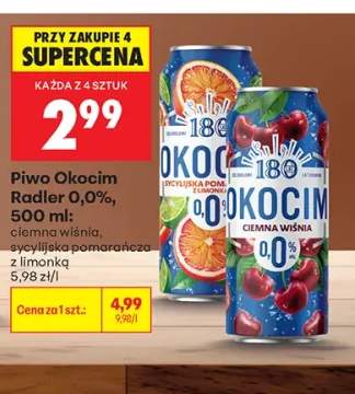 Piwo bezalkoholowe Okocim Radler Sycylijska Pomarańcza z Limonką