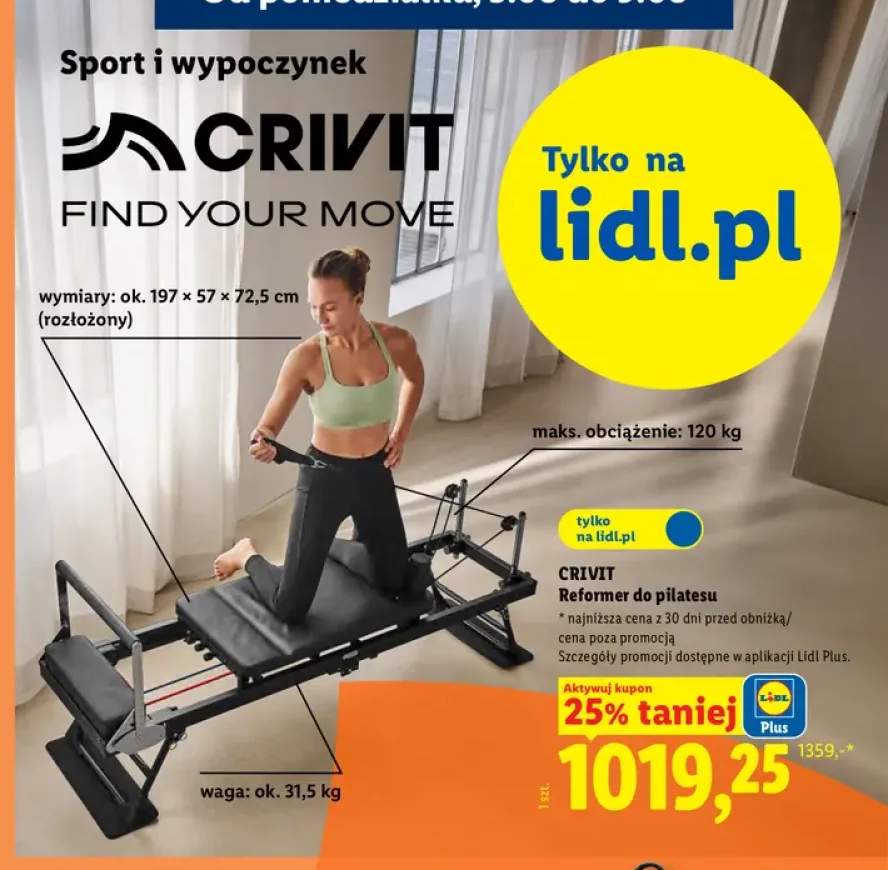 Reformer do pilatesu Crivit