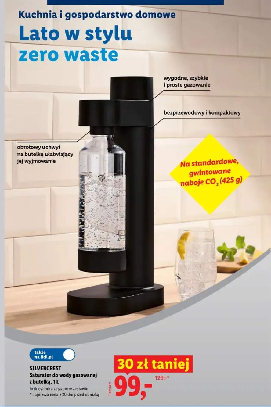 Saturator do wody gazowanej Silvercrest z butelką 1 l