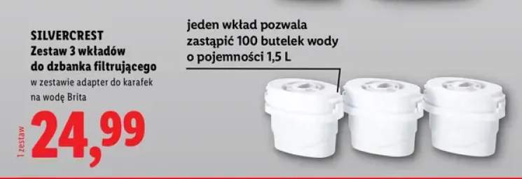 Zestaw wkładów do dzbanka filtrującego Silvercrest 3-pak