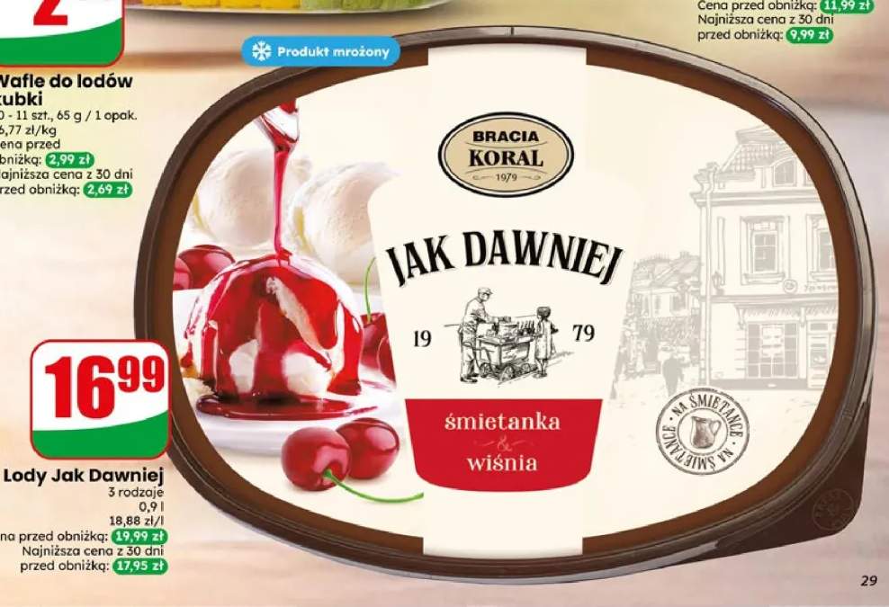 Lody Jak Dawniej śmietanka z wiśnią Bracia Koral