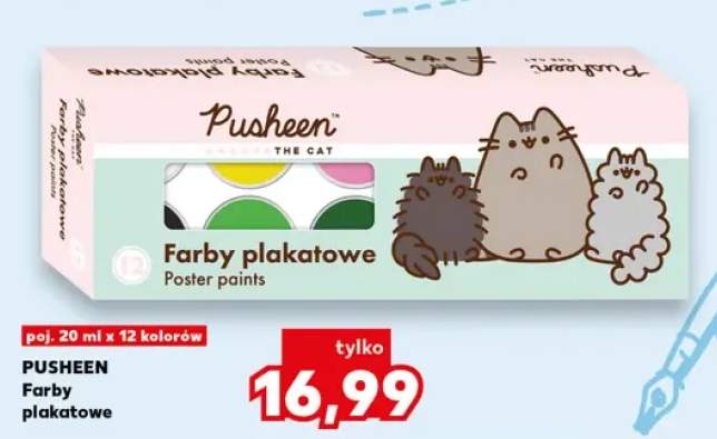 Farby plakatowe Pusheen 12-pak 20 ml