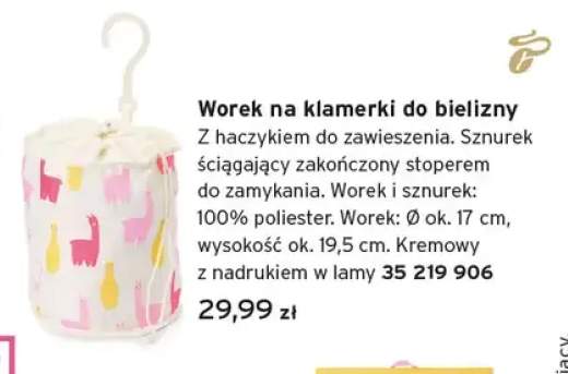 Worek na klamerki do bielizny