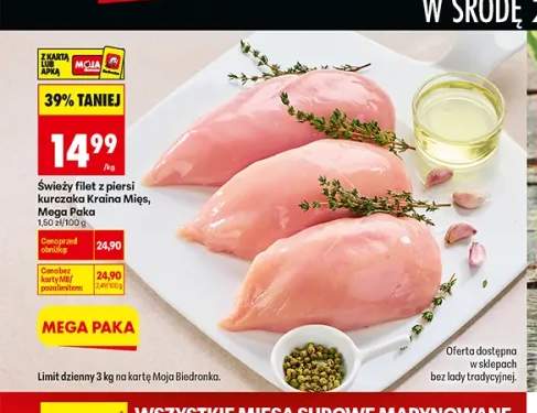 Świeży filet z piersi kurczaka Kraina Mięs Mega Paka