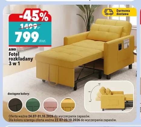 Fotel rozkładany Aiho 3 w 1