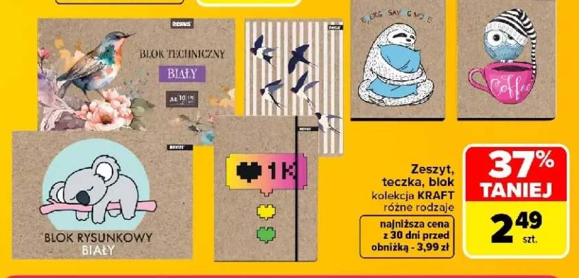 Blok techniczny biały Rexus kolekcja Kraft +3 warianty