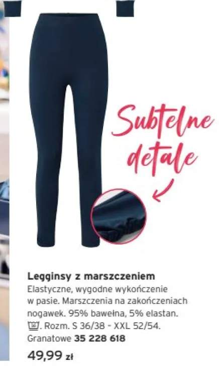 Legginsy damskie z marszczeniem