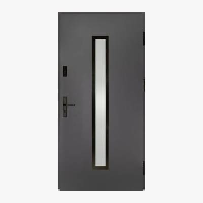 Drzwi zewnętrzne stalowe wejściowe Auria Passive antracytowe 90 prawe Splendoor