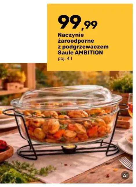 Naczynie żaroodporne z podgrzewaczem Saule Ambition poj. 4 l