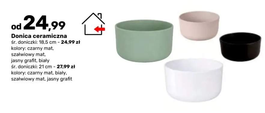 Donica ceramiczna 18,5 cm +1 wariant